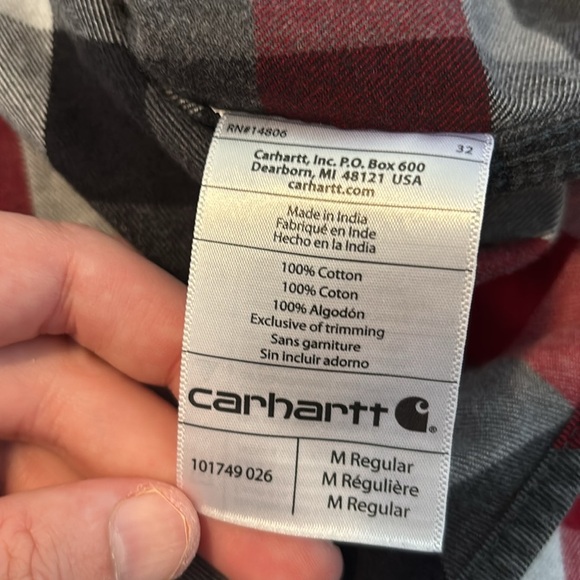 Carhartt men’s plaid original fit flannel shirt jacket size medium - Picture 9 of 9